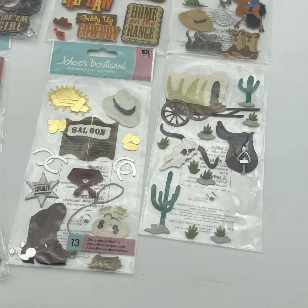 Western Theme Scrapbooking Supplies Stickers Embellishments Cowboy Equestrian